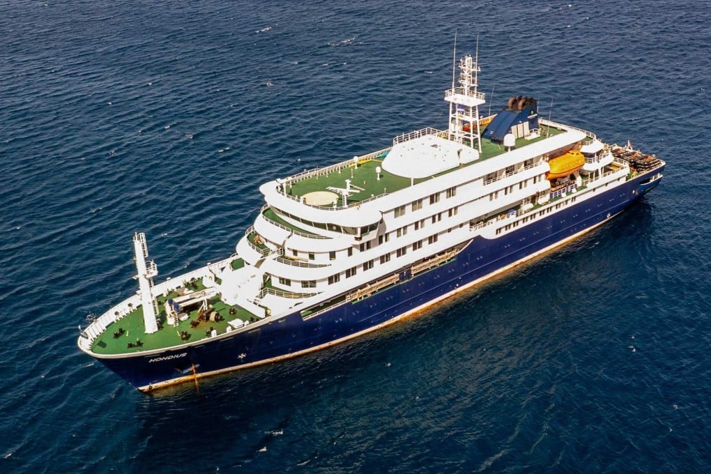 The MV Hondius off Praia, the capital of Cabo Verde. Photo: AFP