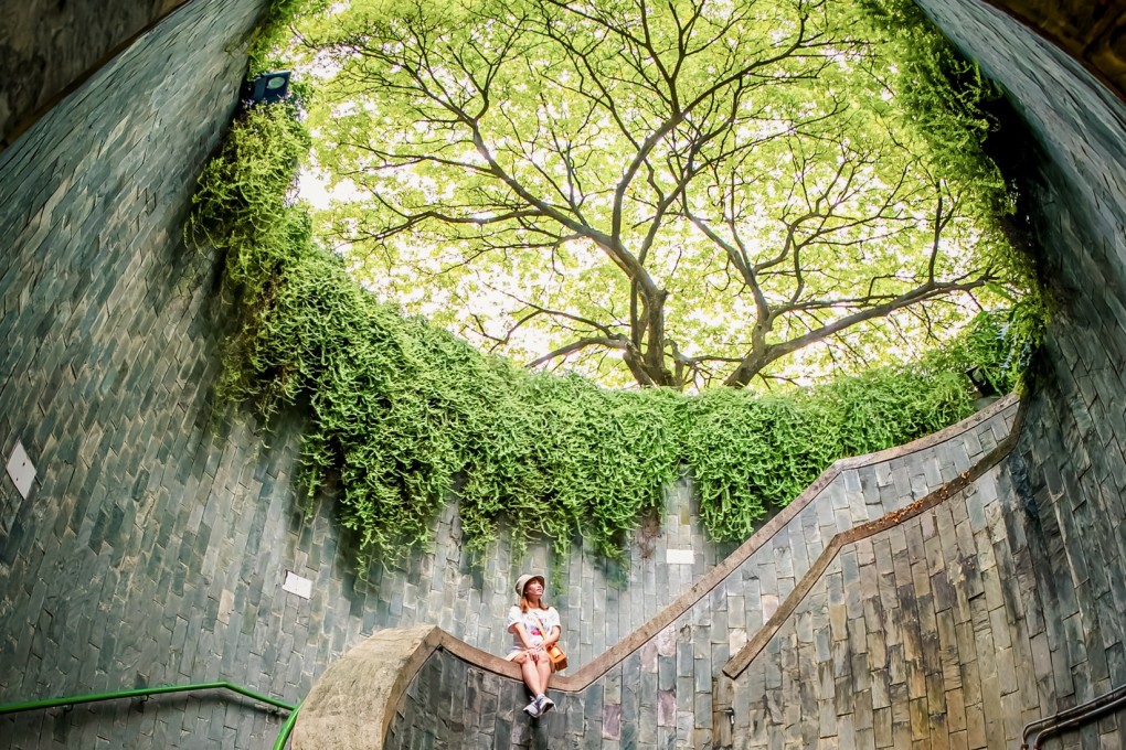 A spiral staircase at Fort Canning Park, a hilltop landmark in Singapore. Photo: Shutterstock
