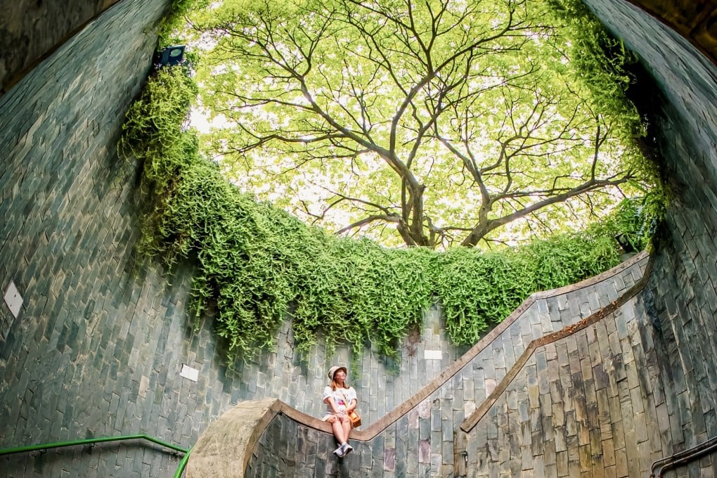 A spiral staircase at Fort Canning Park, a hilltop landmark in Singapore. Photo: Shutterstock