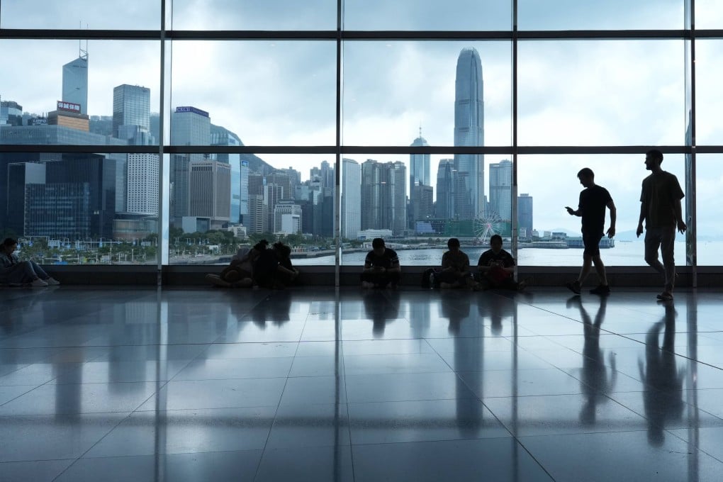 A view of Admiralty and Central is seen through the glass windows of the Hong Kong Convention and Exhibition Centre in Wan Chai, April 14, 2026. Photo: Jelly Tse