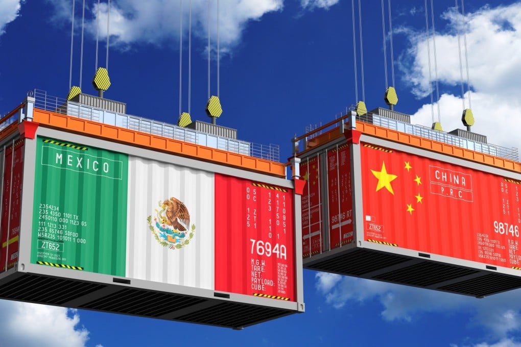 Shipping containers with flags of Mexico and China. A top Chinese diplomat has called on Mexico and other USMCA nations to build economic ties based on sovereignty and mutual respect rather than tariff walls. Illustration: Shutterstock
