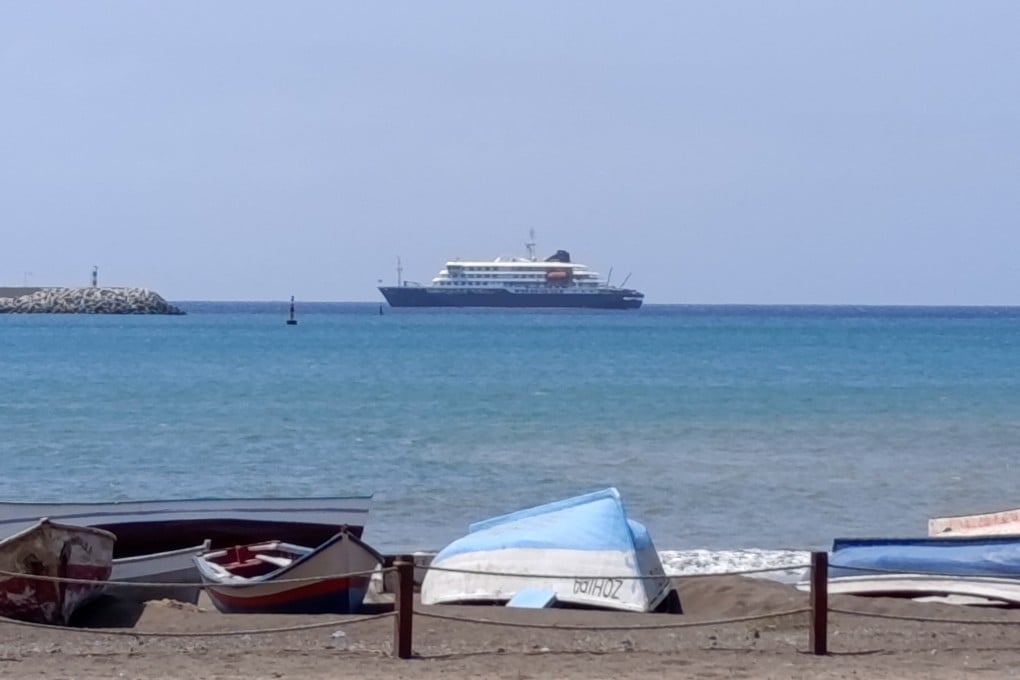 The MV Hondius, a cruise ship with nearly 150 people aboard, has been waiting for help off the coast of Cabo Verde. Photo: Reuters