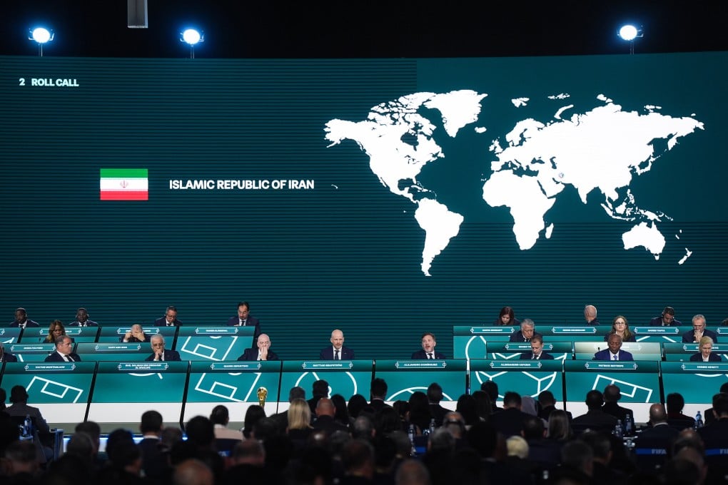 Iran are marked absent as Fifa secretary-general Mattias Grafstrom (fourth from front left) conducts the roll call during the  Fifa Congress in Vancouver last week. Photo: AP