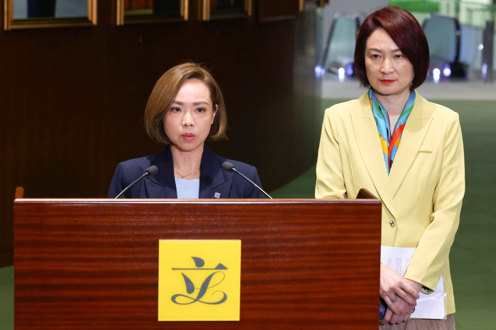 Lawmaker Judy Chan (left) and Legco president Starry Lee. Photo: Dickson Lee
