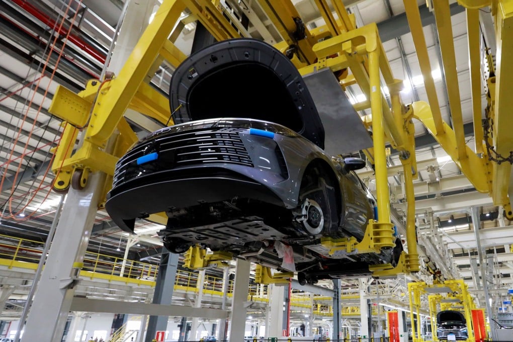 A BYD vehicle is seen on the production line at the Chinese company’s new electric-vehicle factory in Brazil in October 2025. Photo: Reuters