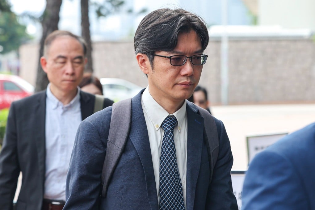 Yung Siu-lun arrives at City Gallery in Central for the fire hearing. Photo: Edmond So