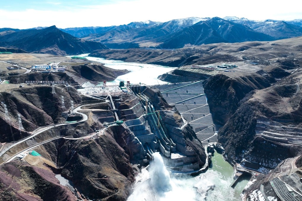 An aerial view of the Maerdang Hydropower Station on the upper reaches of the Yellow River in Qinghai province in 2024. The central government wants provinces like Qinghai to find their rightful place in national development, instead of becoming yet another manufacturing base. Photo: Xinhua