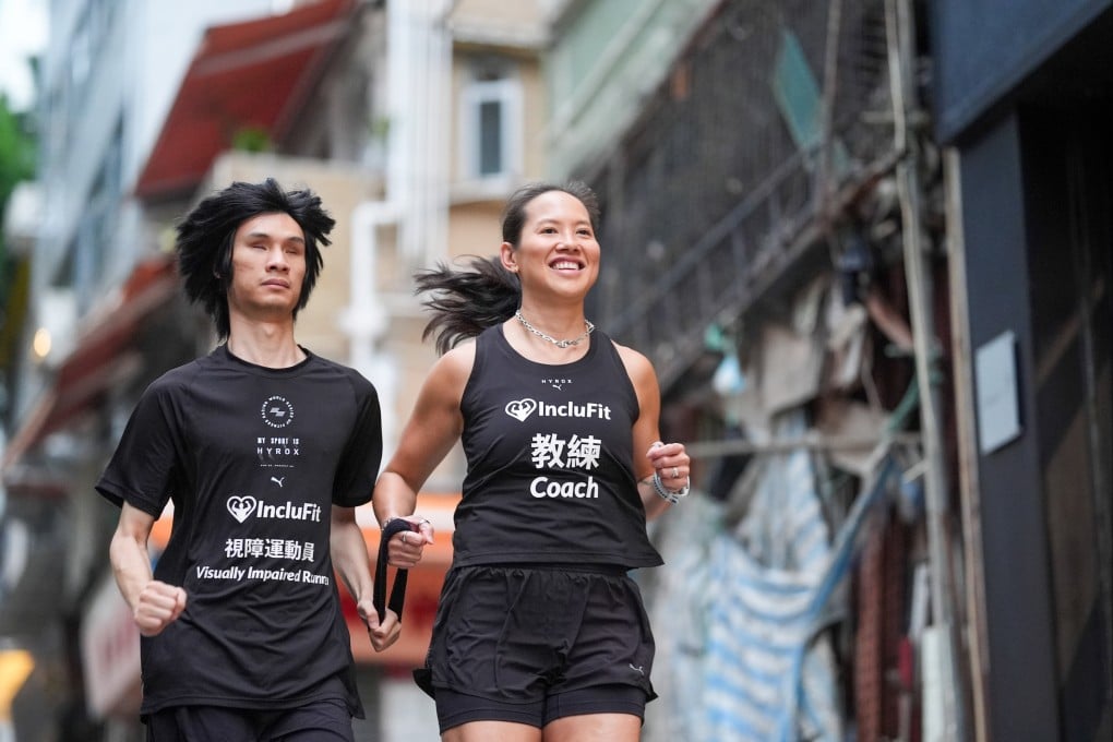 Max Lam (left) will make his Hyrox debut in Saturday’s mixed doubles format alongside his event partner and guide runner Aileen Wong. Photo: Elson Li