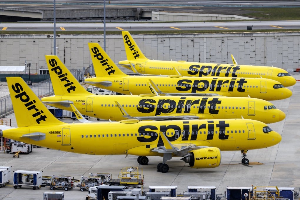 Spirit Airlines jets sit on a tarmac in the US state of Florida on Sunday after the company ceased operations. Photo: EPA