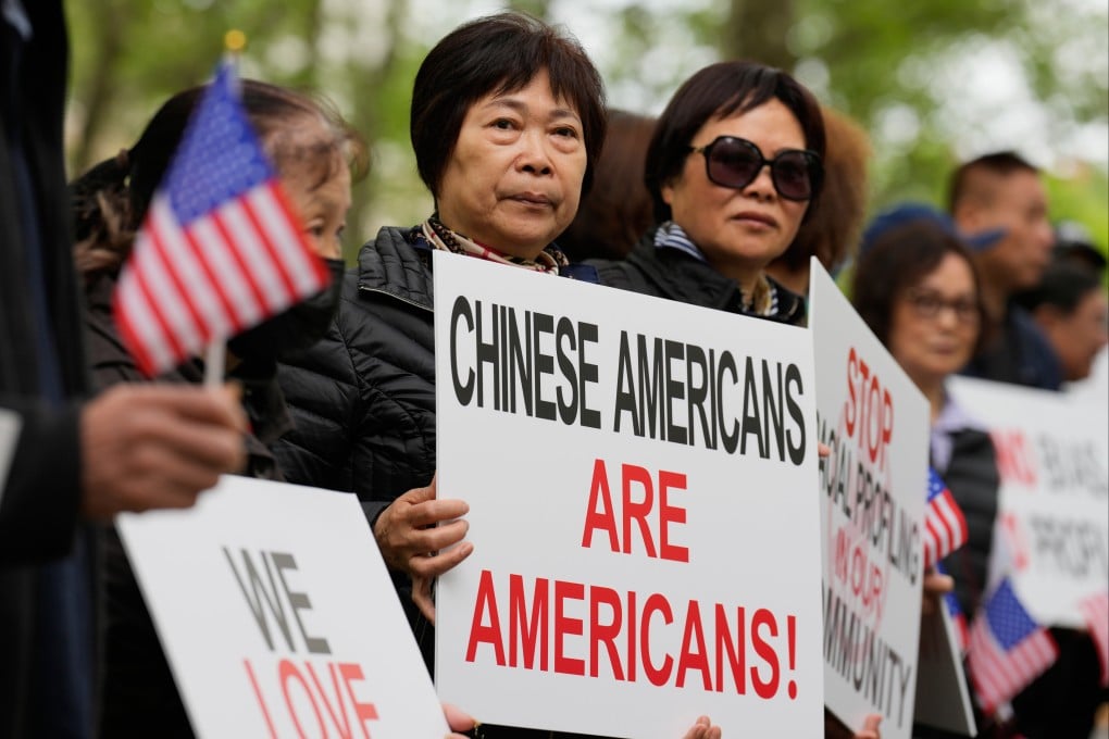 Supporters of Lu Jianwang stand outside a federal courthouse before the opening of his trial in New York, on May 6. Photo: AP