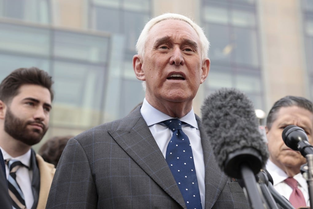 Roger Stone, a former adviser and confidant to former US President Donald Trump, addresses reporters in Washington in 2021. Photo: TNS