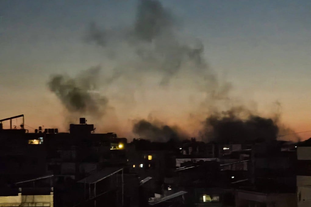 Smoke rises from the site of an Israeli air strike in Beirut’s southern suburbs on Wednesday. Photo: AFP