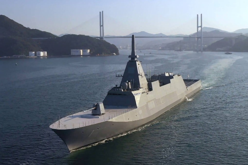 Japanese Maritime Self-Defence Forces frigate JS Mogami sails in an undisclosed location. Photo: Australian Defence Force/AFP