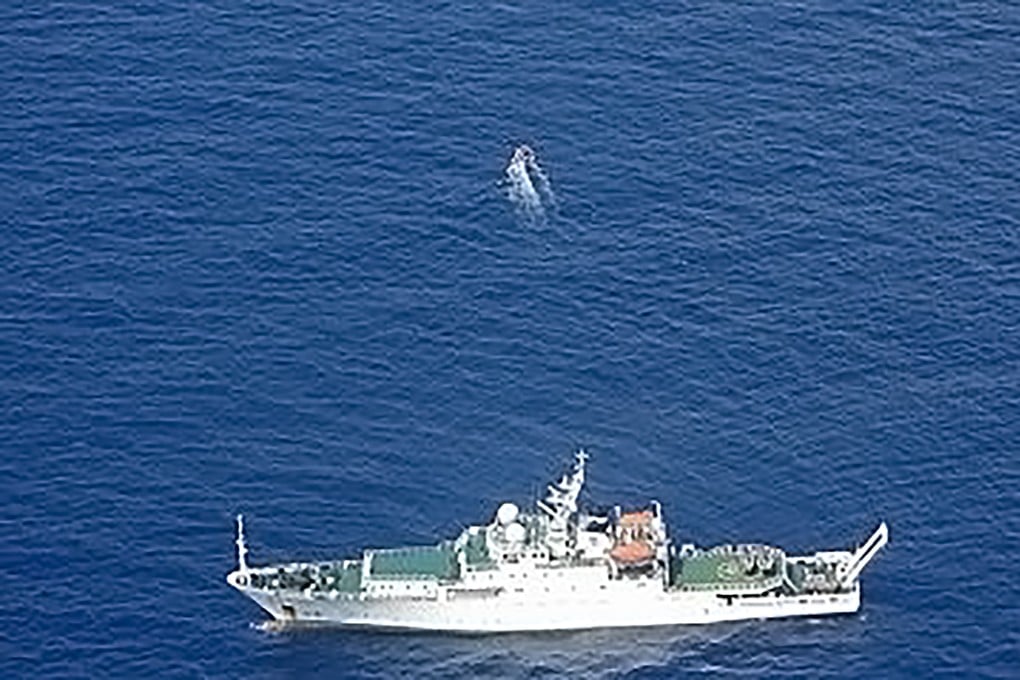 Manila says China’s Xiang Yang Hong 33 vessel, pictured, was monitored carrying out “unauthorised” marine scientific research operations in the western part of Iroquois Reef on Wednesday. Photo: Philippine Coast Guard
