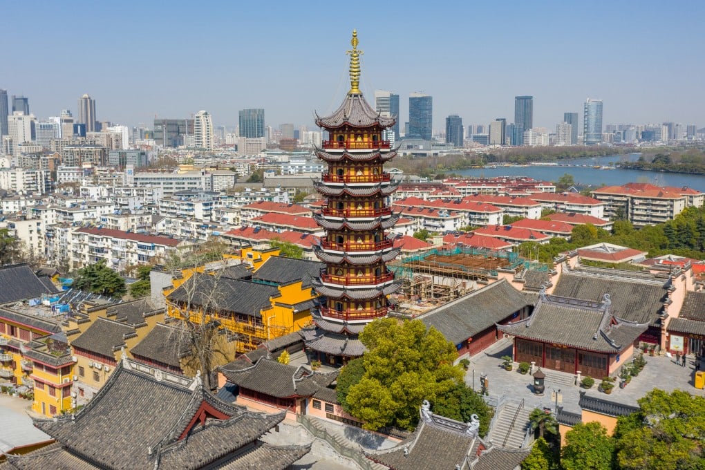 Jiming Temple rises above surrounding buildings in Nanjing. The ancient city, which has served as China’s capital at various points in history, is a feast for the senses. Here’s how to spend a weekend there. Photo: Shutterstock