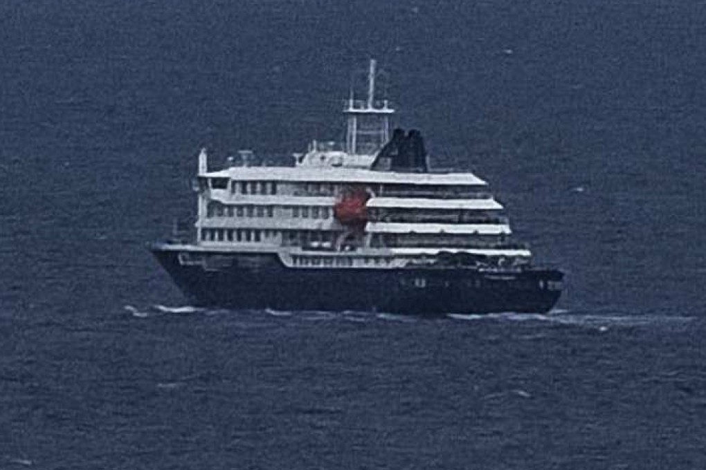The cruise ship MV Hondius leaves the port of Praia, the capital of Cape Verde, on Wednesday. Photo: AFP