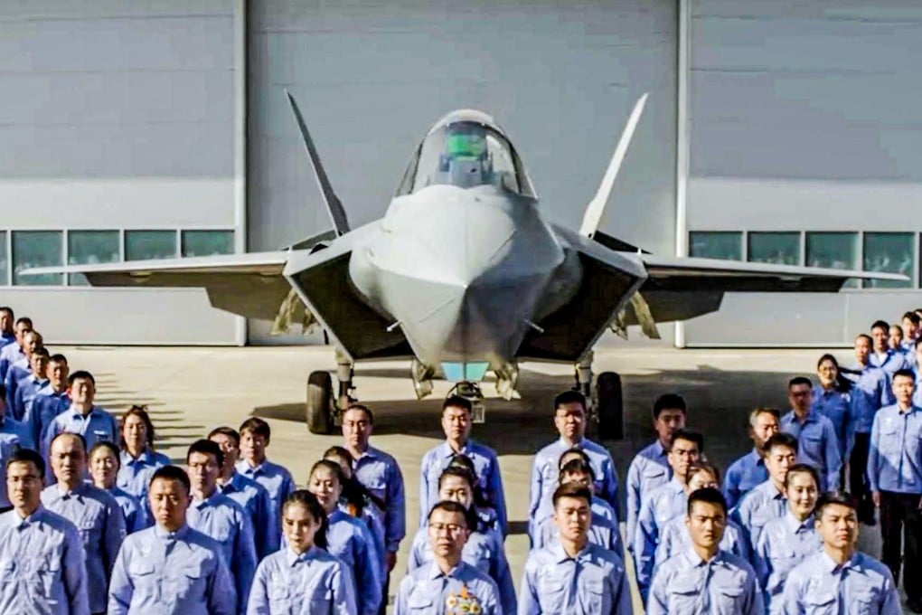 The J-35A fighter jet appears during a CCTV report on Shenyang Aircraft Corporation on May 1. Photo: CCTV