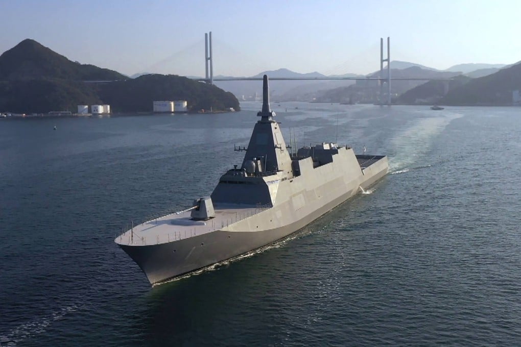 The Japanese Maritime Self-Defence Force frigate JS Mogami sailing in an undisclosed location. Photo: Australian Defence Force / AFP