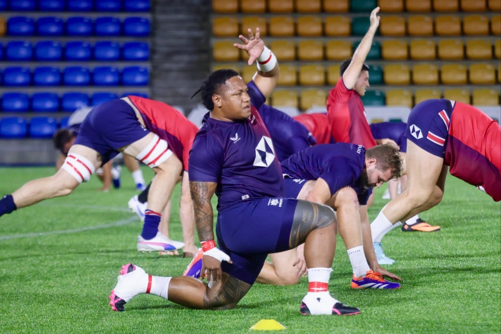 Faizal Solomona Penesa at a rugby training session. Photo: Jonathan Wong