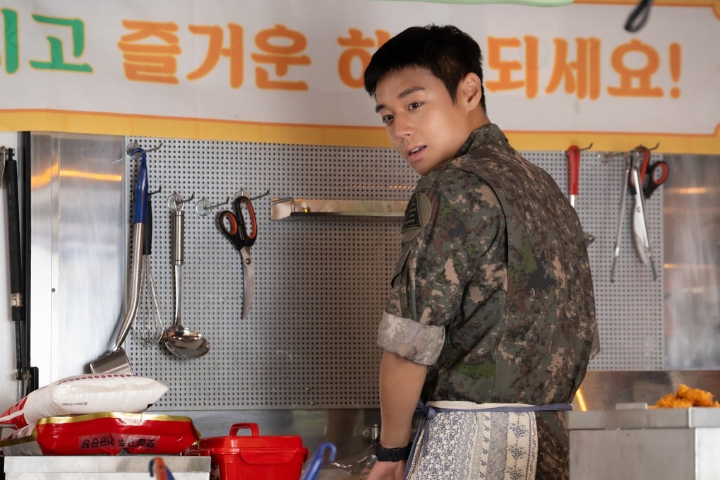Park Ji-hoon as Kang Seong-jae in a still from HBO Max K-drama The Legend of Kitchen Soldier. Han Dong-hee and Lee Sang-yi co-star.