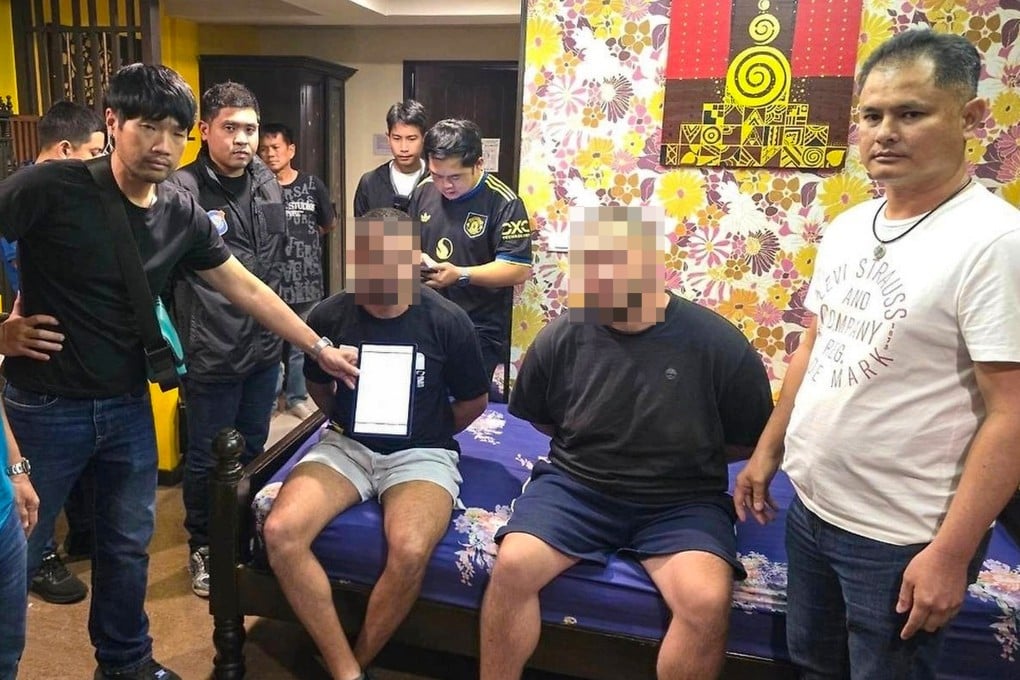 Thai police arrest two Russians suspected of murdering a fellow national near the resort town of Pattaya in February. Photo: Handout