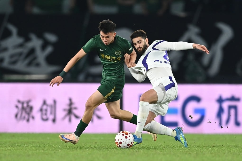 Forward Wang Yudong (left), who plays for Zhejiang FC, is the 19-year-old poster boy of a talented and likeable emerging generation. Photo: Imaginechina
