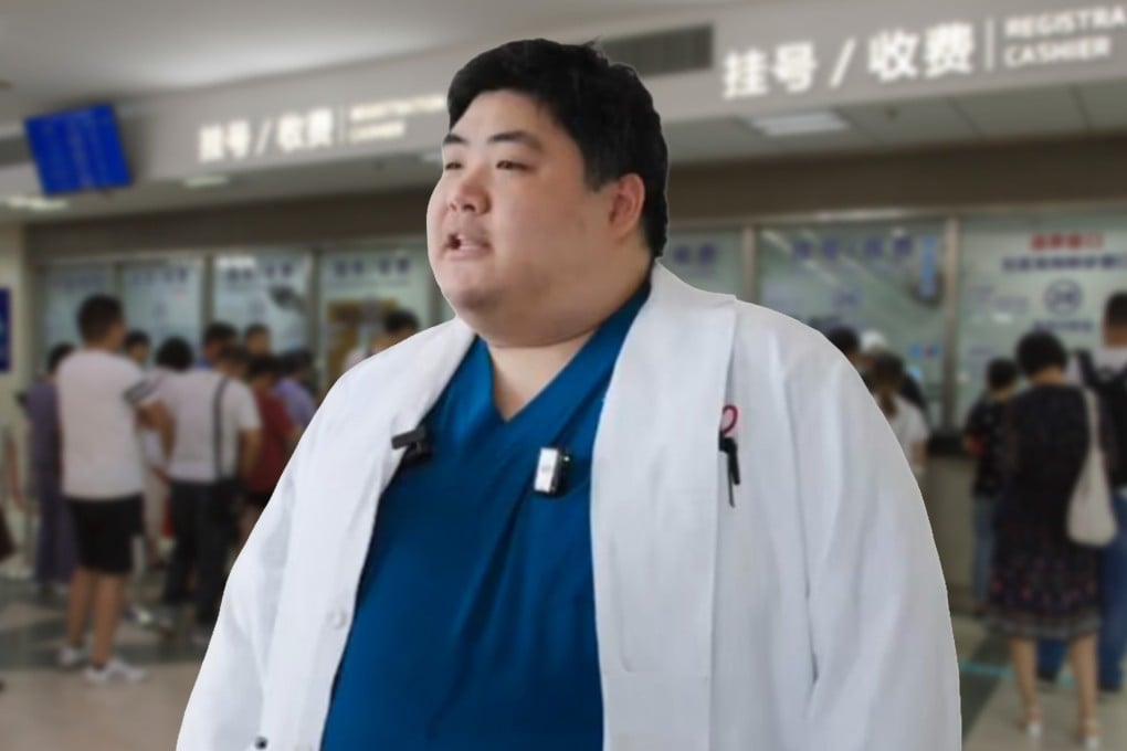 A Shanghai doctor has gone viral for weighing 150kg due to work stress and an unhealthy diet. Photo: SCMP composite/Shutterstock/Douyin