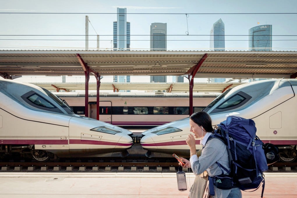 The Madrid Chamartin-Clara Campoamor train station in Spain. Some holidaymakers are opting for rail-based trips, because of rising fuel costs. Photo: Getty Images