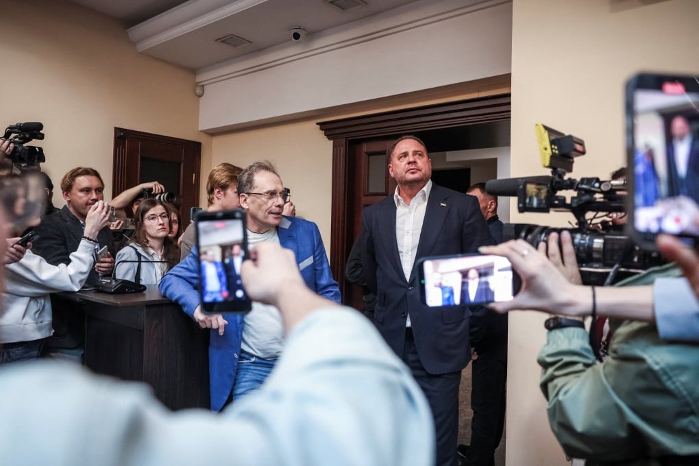 Former head of the Presidential Office Andriy Yermak appears at court in Kyiv for a hearing on Tuesday. Photo: Reuters
