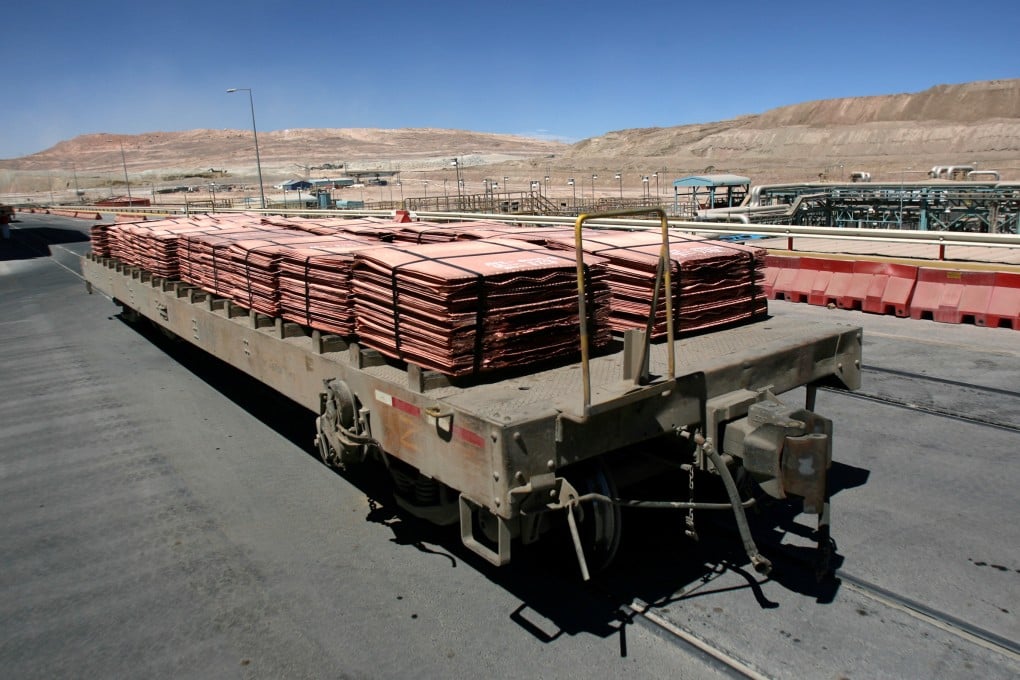Sheets of copper cathode at Escondida, the world’s biggest copper mine, in Antofagasta, Chile, in 2008. Photo: Reuters