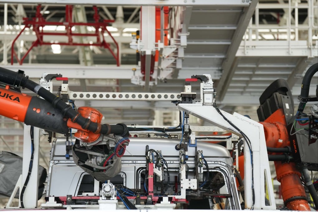 Welding robots at an industrial park of Sany, China’s leading heavy equipment manufacturer, in Changsha, central China’s Hunan province, on May 12. Photo: Xinhua