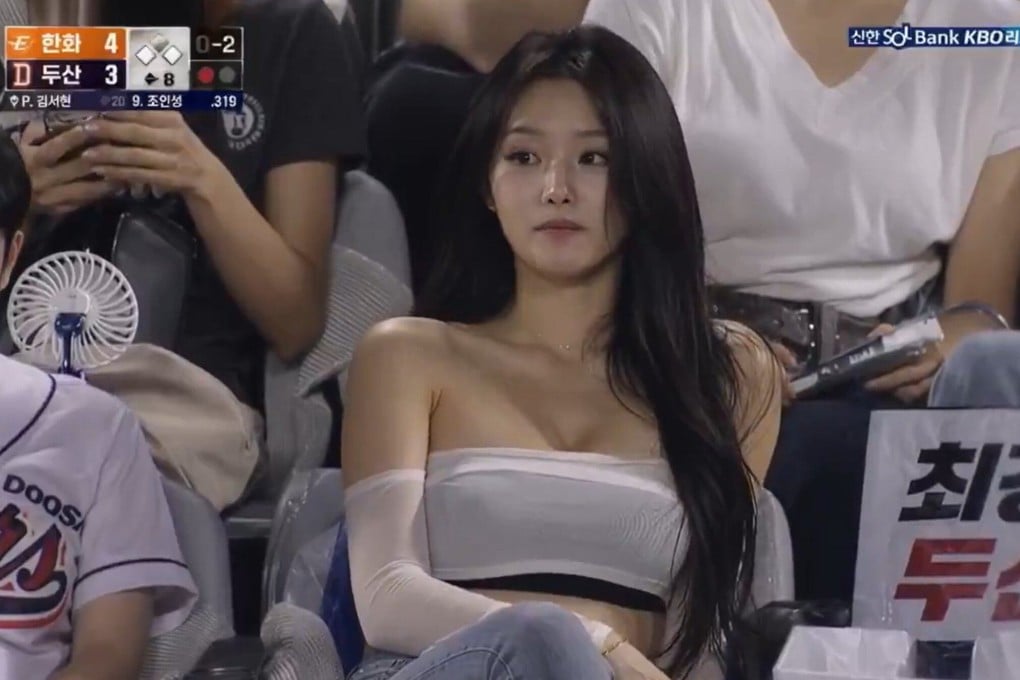 A screenshot of the "baseball goddess" from an AI-generated video. Photo: X/kangminlee