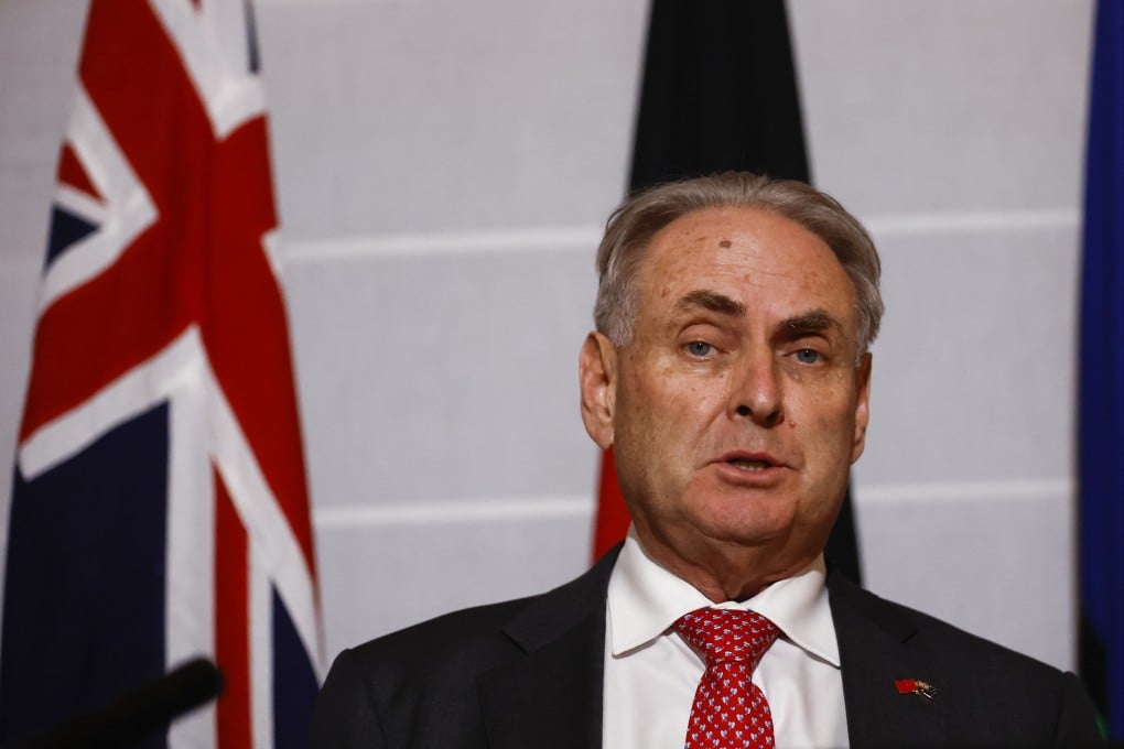 Australian Trade Minister Don Farrell attends a press conference following a meeting with Commerce Minister Wang Wentao in May 2023, in Beijing. Photo: