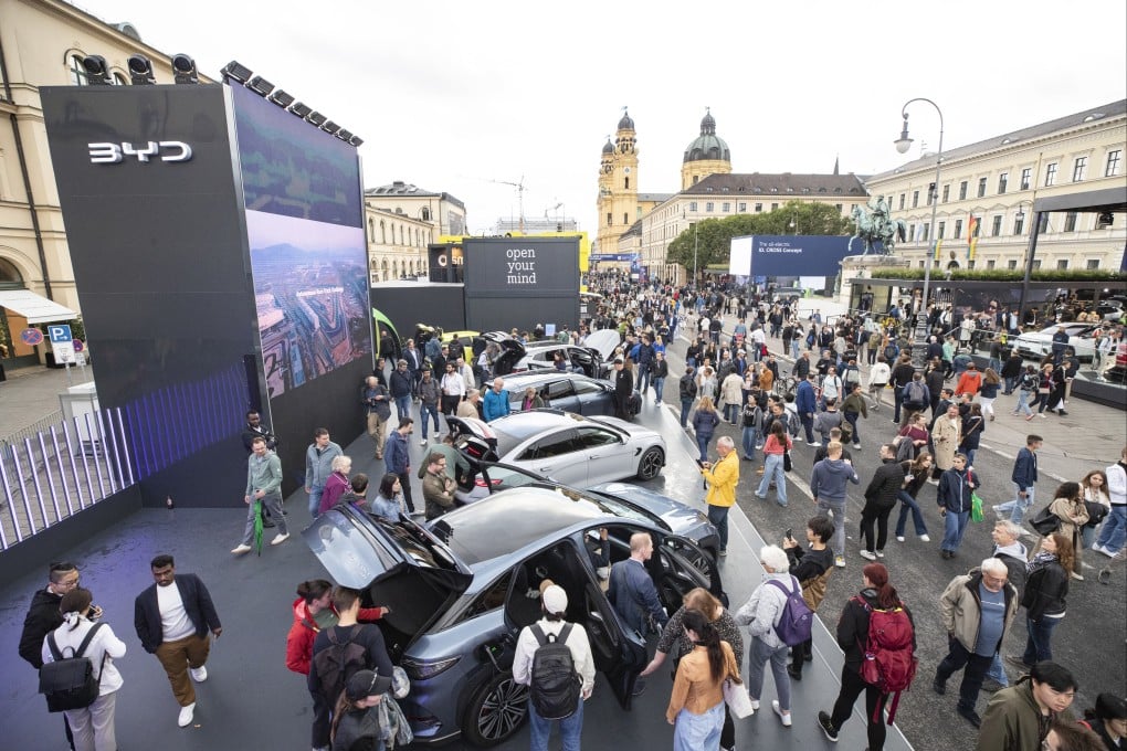 People visit the BYD exhibition zone at the IAA Mobility trade fair in Munich, Germany, in September. Photo: Xinhua