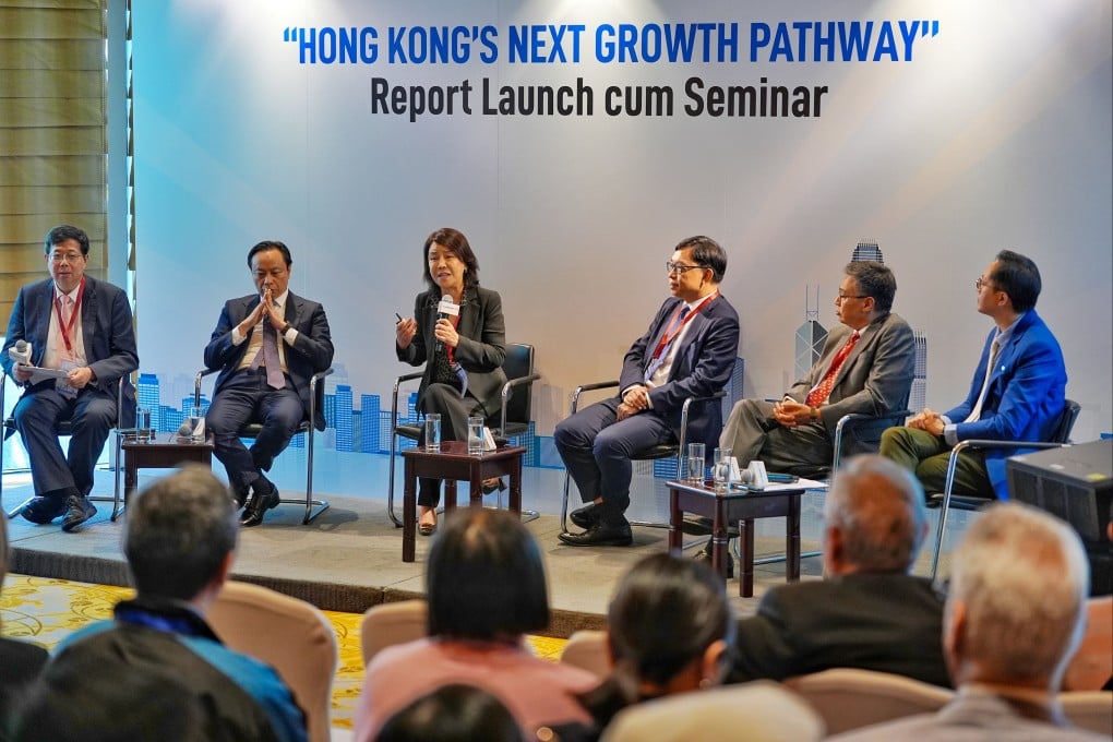The think tank held a seminar discussing future growth pathways on Friday. Photo: Elson Li