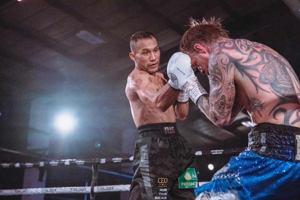 Rishi Gurung pins Fonz Alexander to the ropes during his second professional fight. Photo: Handout