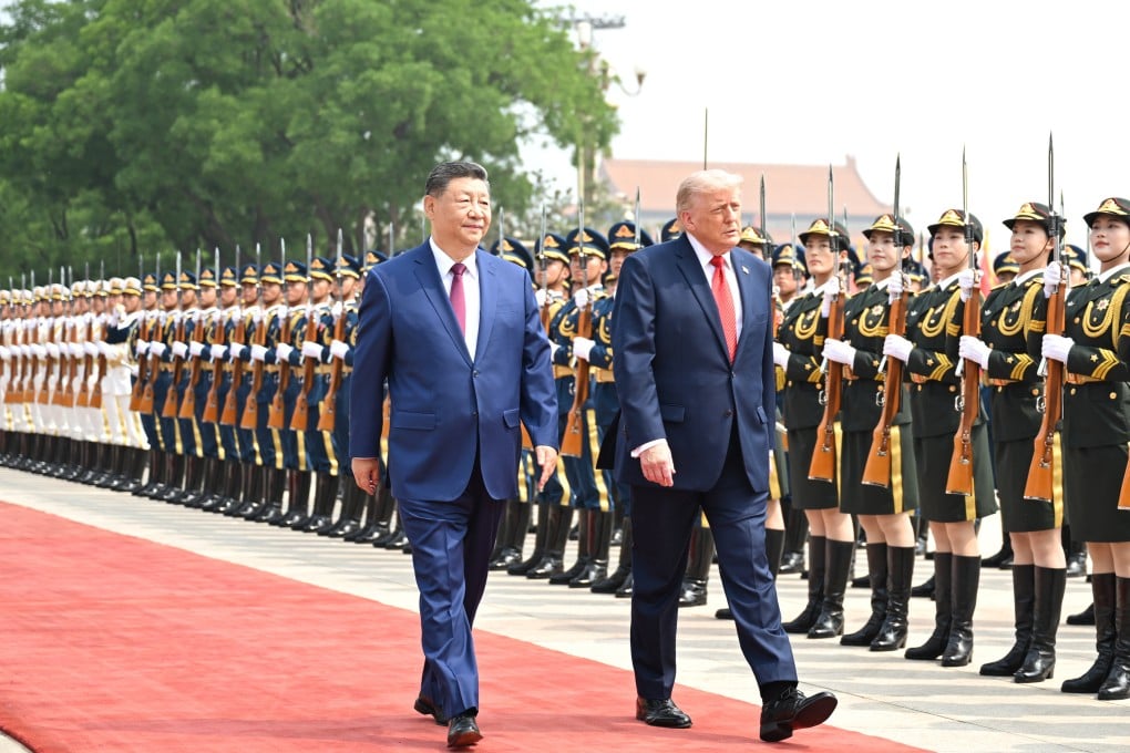 President Xi Jinping holds a welcome ceremony for US President Donald Trump, who is on a state visit to China, outside the Great Hall of the People prior to their talks in Beijing on May 14. Photo: Xinhua