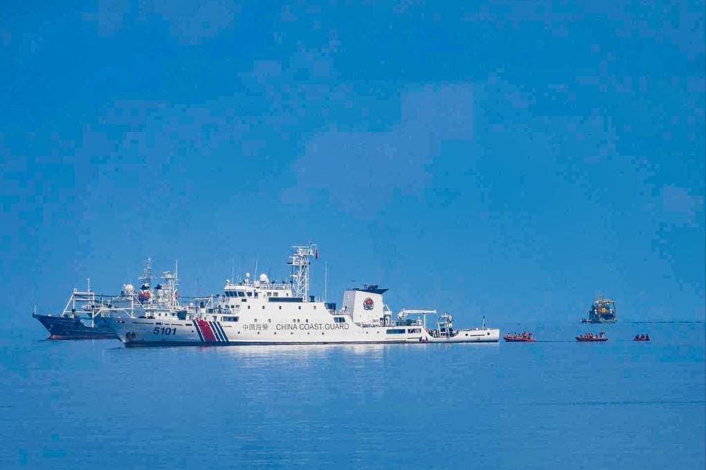 The Philippine coastguard says it spotted a Chinese research vessel accompanied by two coastguard ships. Photo: X/jaytaryela