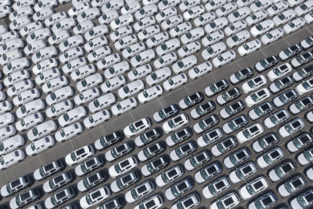 New electric vehicles are set to be loaded at Shanghai Port on May 9. Photo: AFP