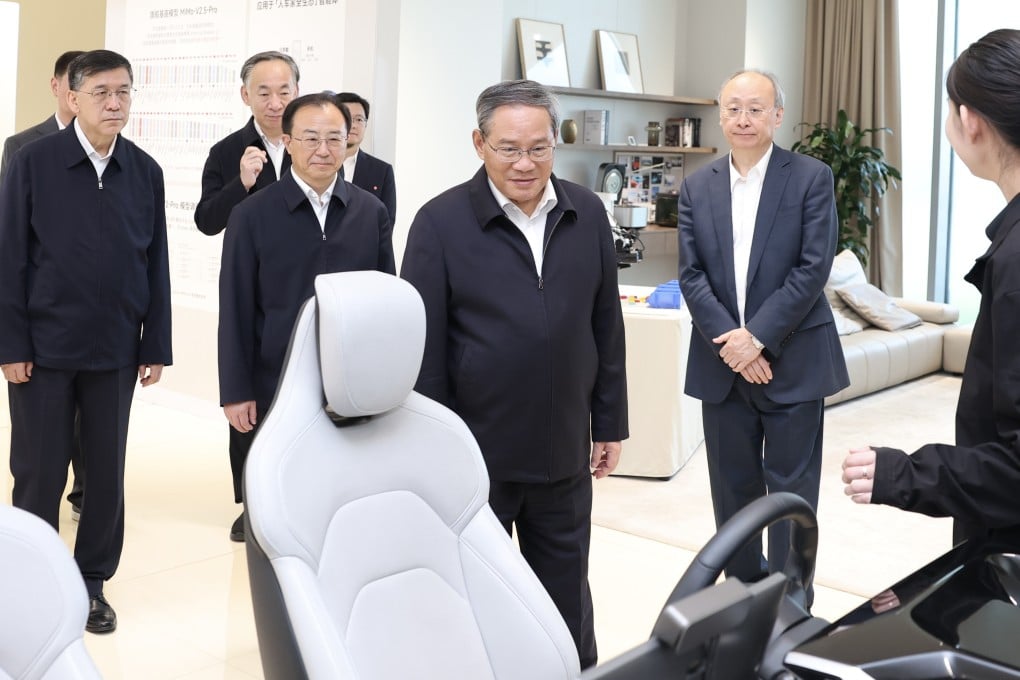 Chinese Premier Li Qiang during a tour in Beijing on Monday. Photo: Xinhua