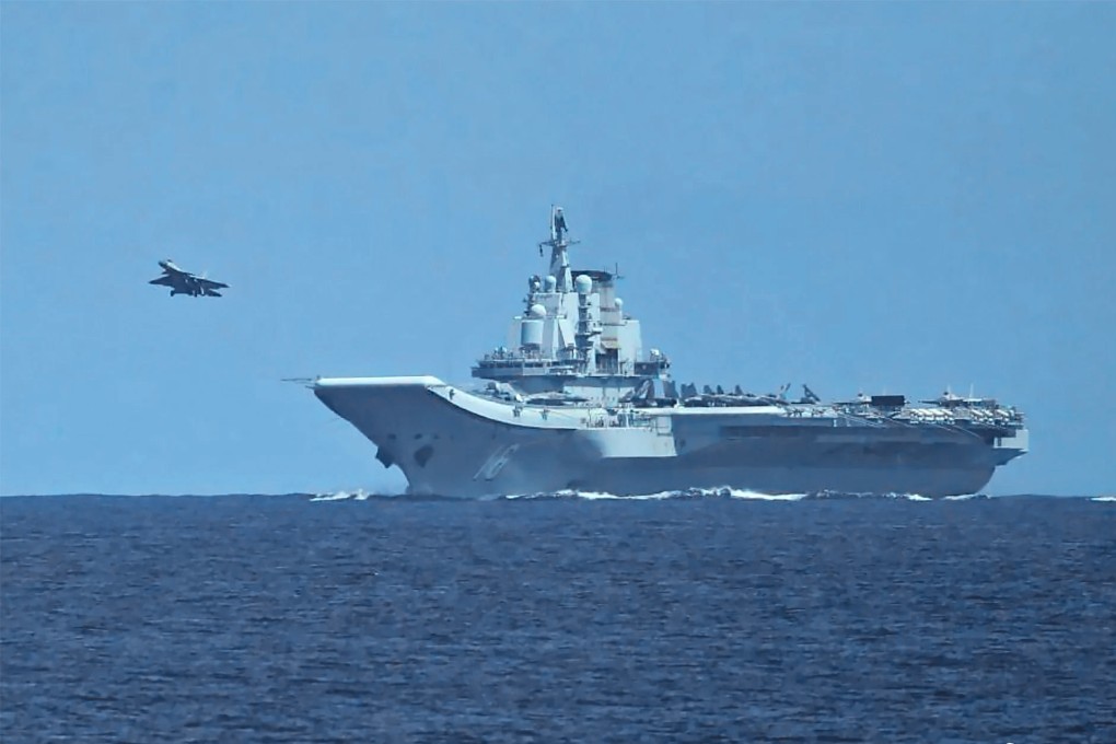 A fighter jet takes off from the Liaoning, China’s first aircraft carrier to sail beyond the second island chain. Photo: Japan Ministry of Defence