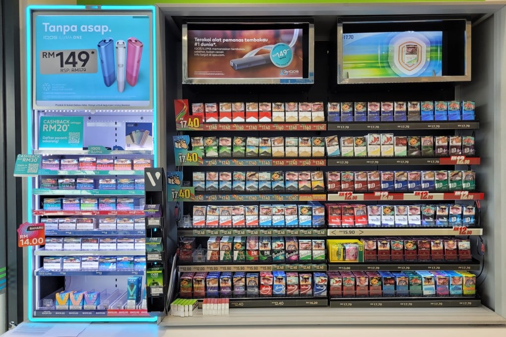Tobacco and vaping products on display at a convenience store in Penang, Malaysia. Photo: Shutterstock