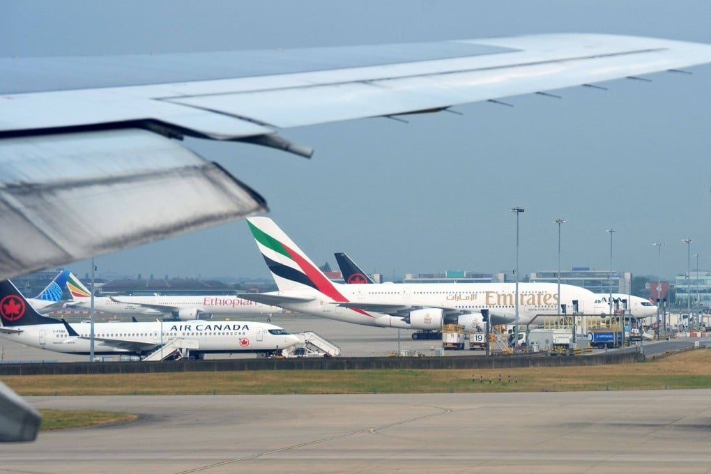 Planes stand on the tarmac at Heathrow Airport Terminal 5 as concerns grow over jet fuel supplies linked to the Iran war. Photo: dpa
