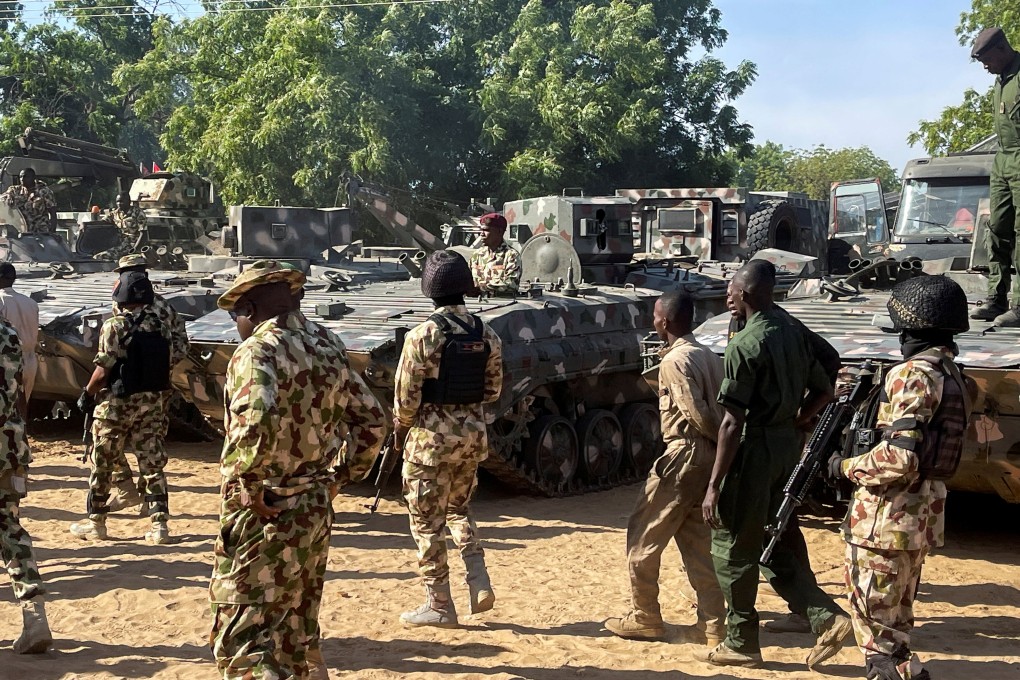 Nigerian soldiers and armoured vehicles in Borno state, Nigeria in 2025. Photo: Reuters