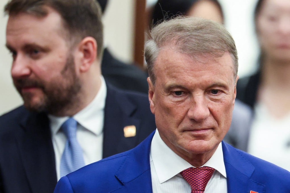 Sberbank CEO German Gref (right) at the Great Hall of the People ahead of a signing ceremony during Russian President Vladimir Putin’s visit to China, in Beijing on Wednesday. Photo: Reuters