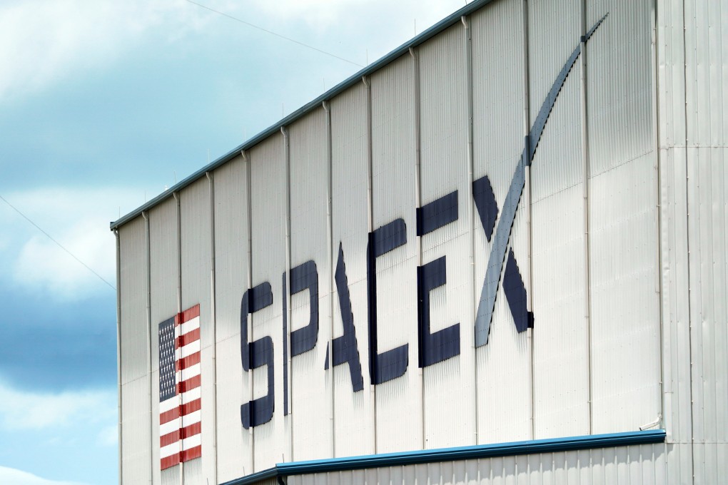 The SpaceX logo displayed at the Kennedy Space Center in Cape Canaveral, Florida. Photo: AP