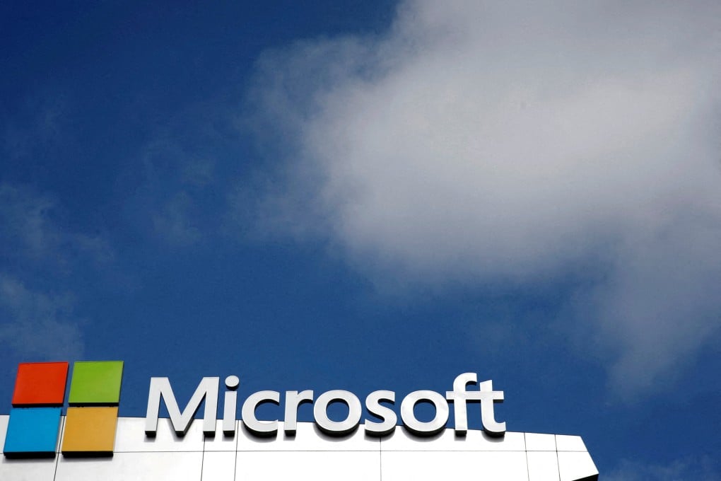 A Microsoft logo is seen in Los Angeles, California. Photo: Reuters