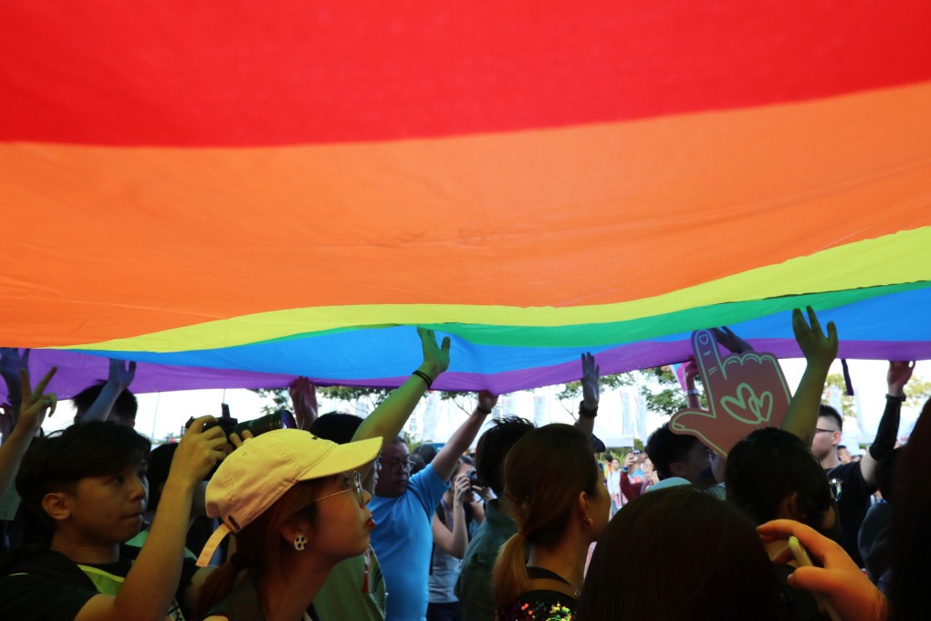 Hong Kong’s annual Pride Parade march was cancelled by police in 2019 amid intensifying civil unrest, but an assembly in Central was permitted. Photo: Felix Wong