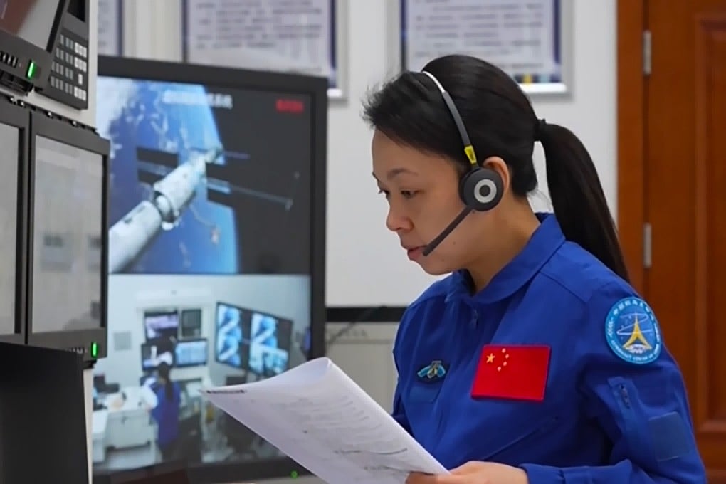 Shenzhou-23 crew member Lai Ka-ying is seen during training. Photo: CCTV screen grab