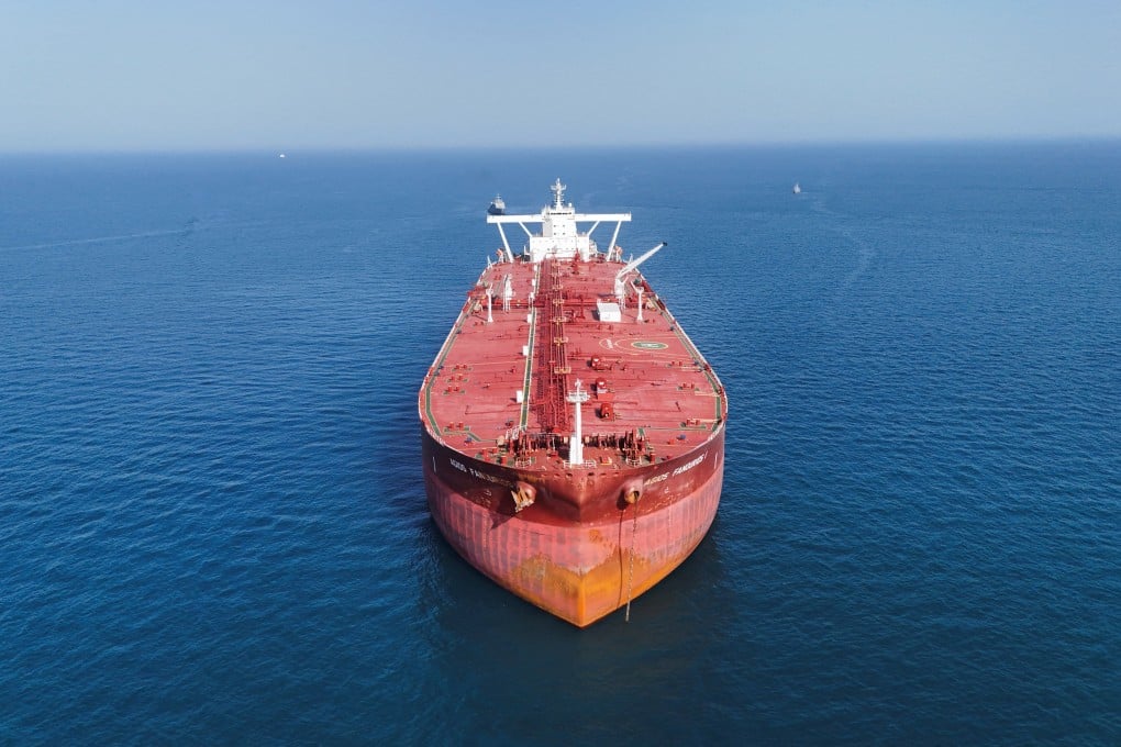 The Malta-flagged tanker Agios Fanourios I sailed through the Strait of Hormuz, arriving in Iraq’s territorial waters off Basra in April. Photo: Reuters